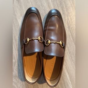 GUCCI JORDAAN LEATHER LOAFER 9.5 Men Dark Brown Leather Brand New No Box